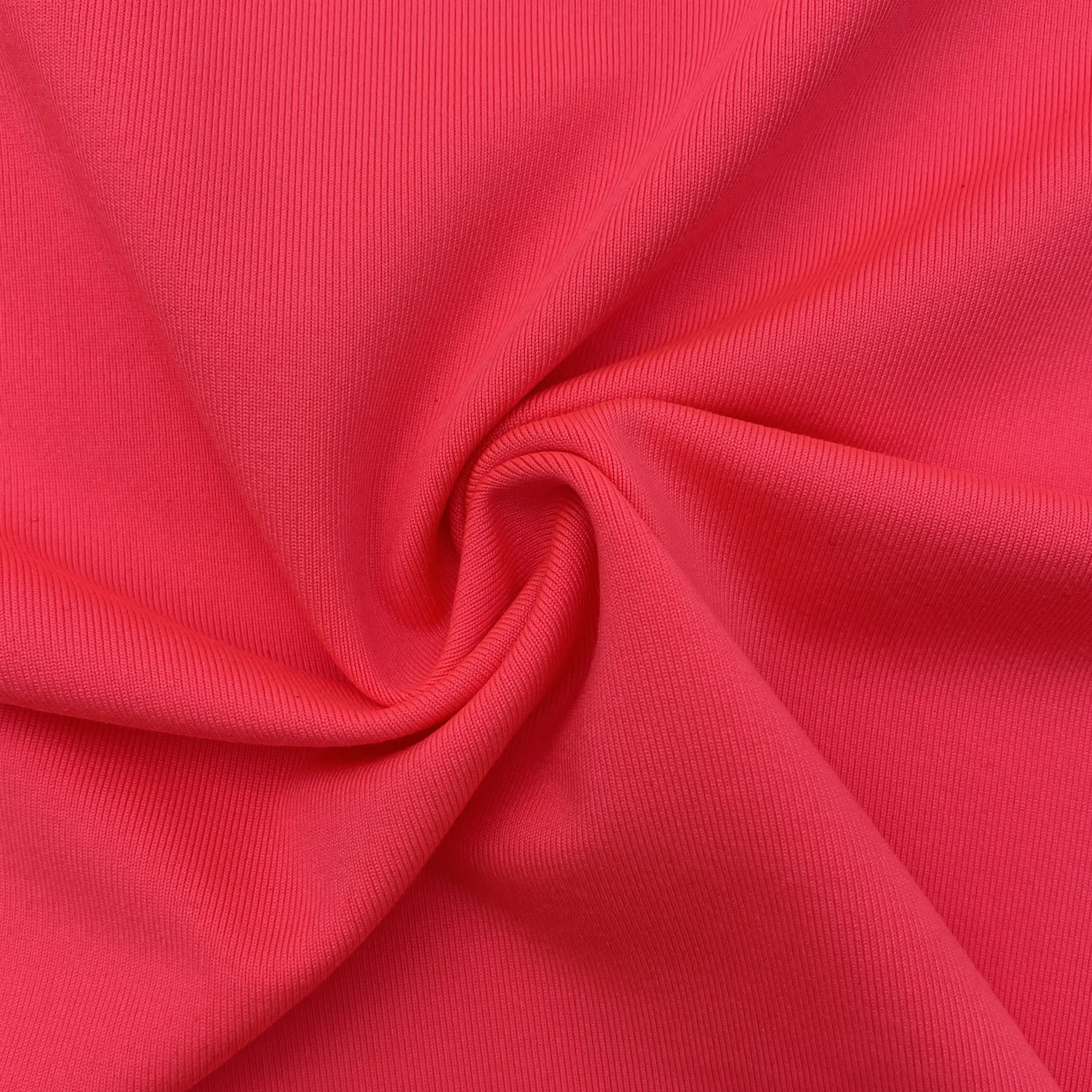 88% POLYESTER 12% SPANDEX GEWICHT: 200 GSM BREEDTE: 155 CM NEON ROZE ENKELE JERSEY STOF